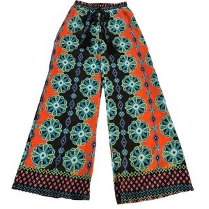 J Uptown Psychedelic Elastic Waist Palazzo Pants